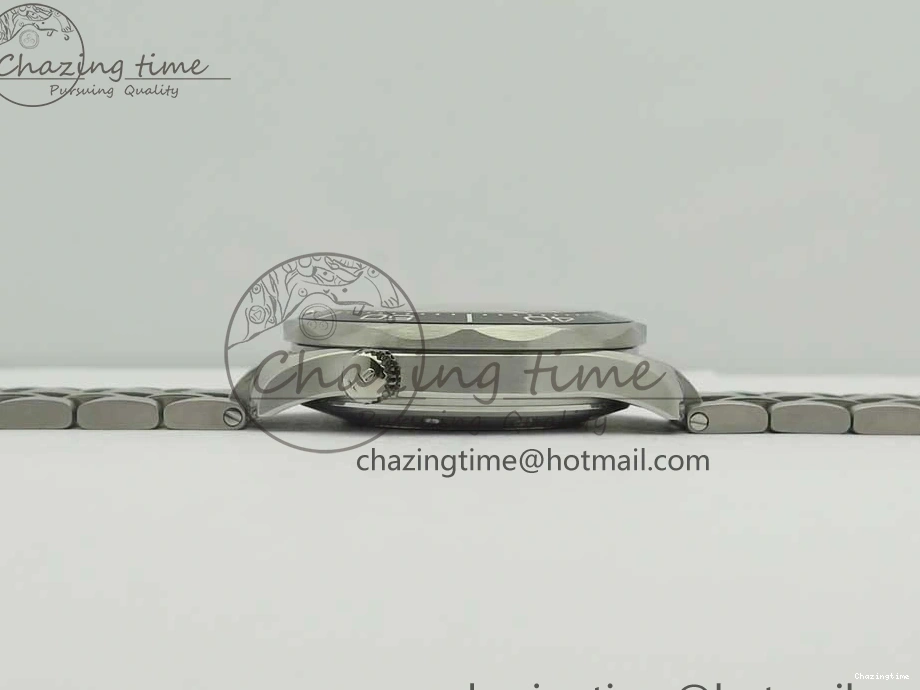 0227 HighQuality Seamaster 300M Chronometer SS Black OMF 1:1 Best Edition on SS Bracelet A2824 (Black Balance Wheel) V 7954